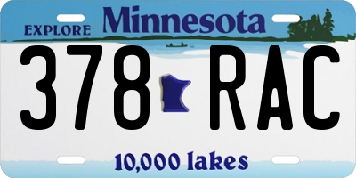MN license plate 378RAC