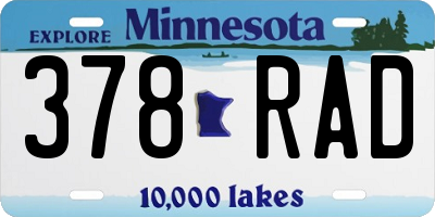 MN license plate 378RAD