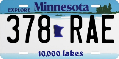 MN license plate 378RAE