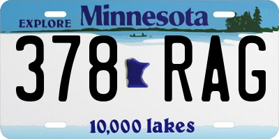 MN license plate 378RAG