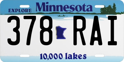MN license plate 378RAI