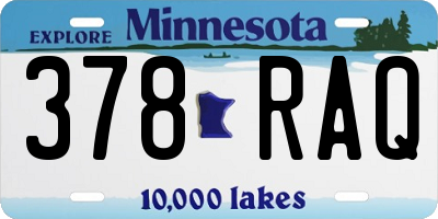 MN license plate 378RAQ