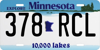 MN license plate 378RCL