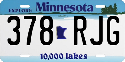 MN license plate 378RJG