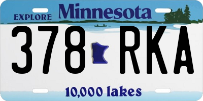 MN license plate 378RKA