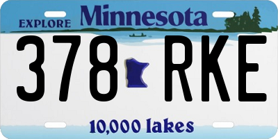 MN license plate 378RKE