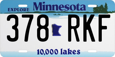 MN license plate 378RKF
