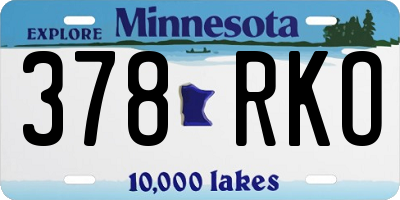 MN license plate 378RKO
