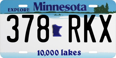MN license plate 378RKX
