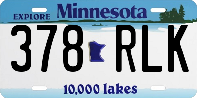 MN license plate 378RLK