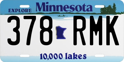 MN license plate 378RMK