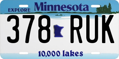 MN license plate 378RUK