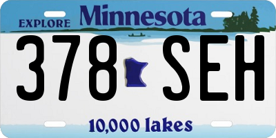 MN license plate 378SEH