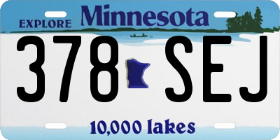 MN license plate 378SEJ