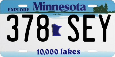 MN license plate 378SEY