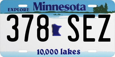 MN license plate 378SEZ