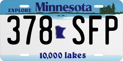 MN license plate 378SFP