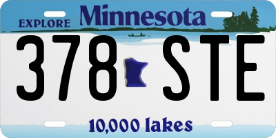 MN license plate 378STE