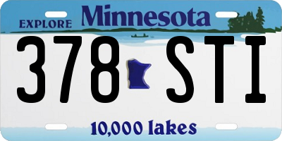 MN license plate 378STI