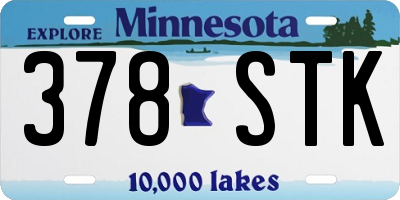 MN license plate 378STK
