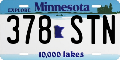 MN license plate 378STN