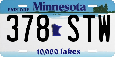 MN license plate 378STW