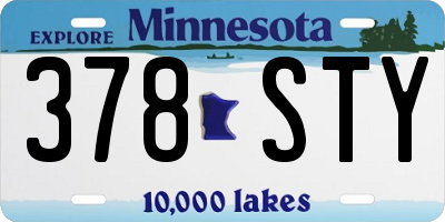 MN license plate 378STY