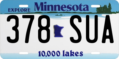 MN license plate 378SUA