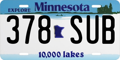 MN license plate 378SUB