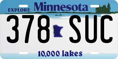 MN license plate 378SUC