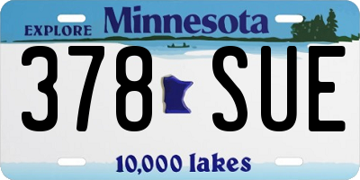 MN license plate 378SUE