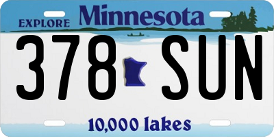 MN license plate 378SUN