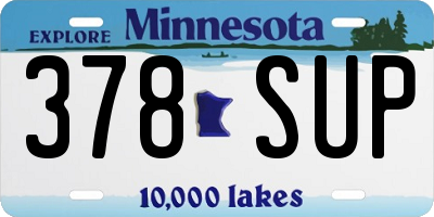 MN license plate 378SUP