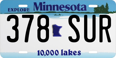 MN license plate 378SUR