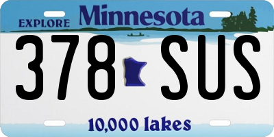 MN license plate 378SUS