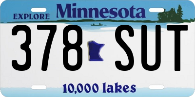 MN license plate 378SUT