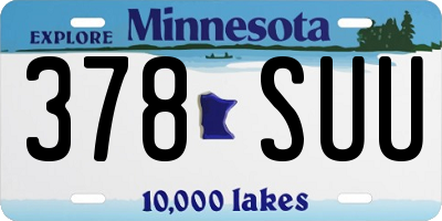 MN license plate 378SUU