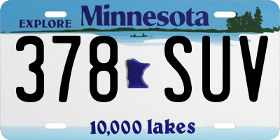 MN license plate 378SUV
