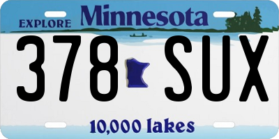 MN license plate 378SUX