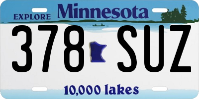 MN license plate 378SUZ
