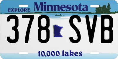 MN license plate 378SVB