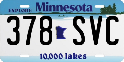 MN license plate 378SVC