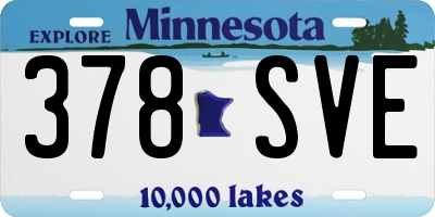 MN license plate 378SVE