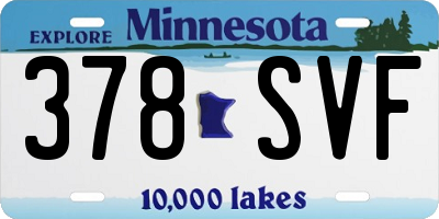 MN license plate 378SVF