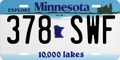 MN license plate 378SWF
