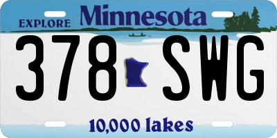 MN license plate 378SWG