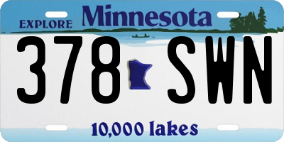 MN license plate 378SWN