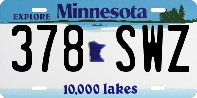 MN license plate 378SWZ