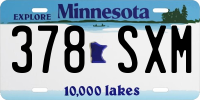 MN license plate 378SXM