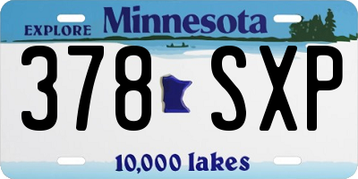 MN license plate 378SXP